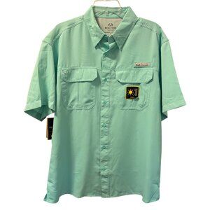 Realtree Fishing Mint Green Short Sleeve Button-Up Shirt Sz L With UPF40. NWT